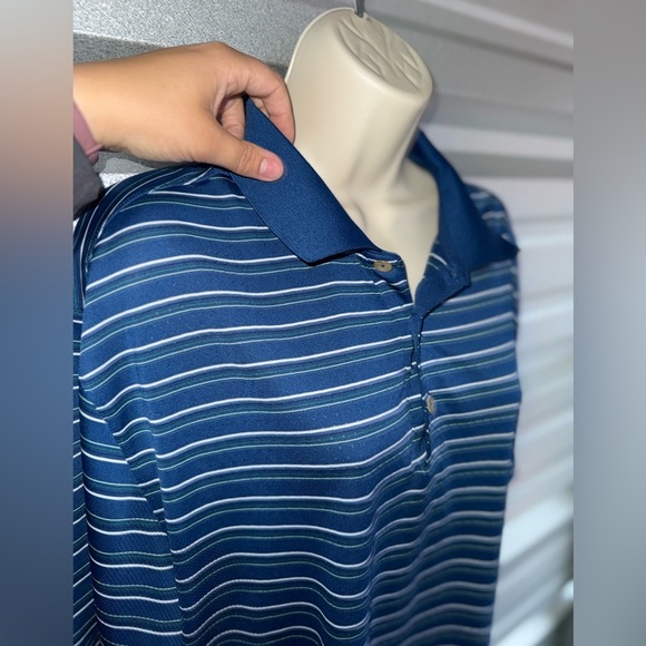 Men’s NIKE Golf Tour Performance DRI-Fit Blue Striped Polo Golf Shirt Size Large - Picture 7 of 10